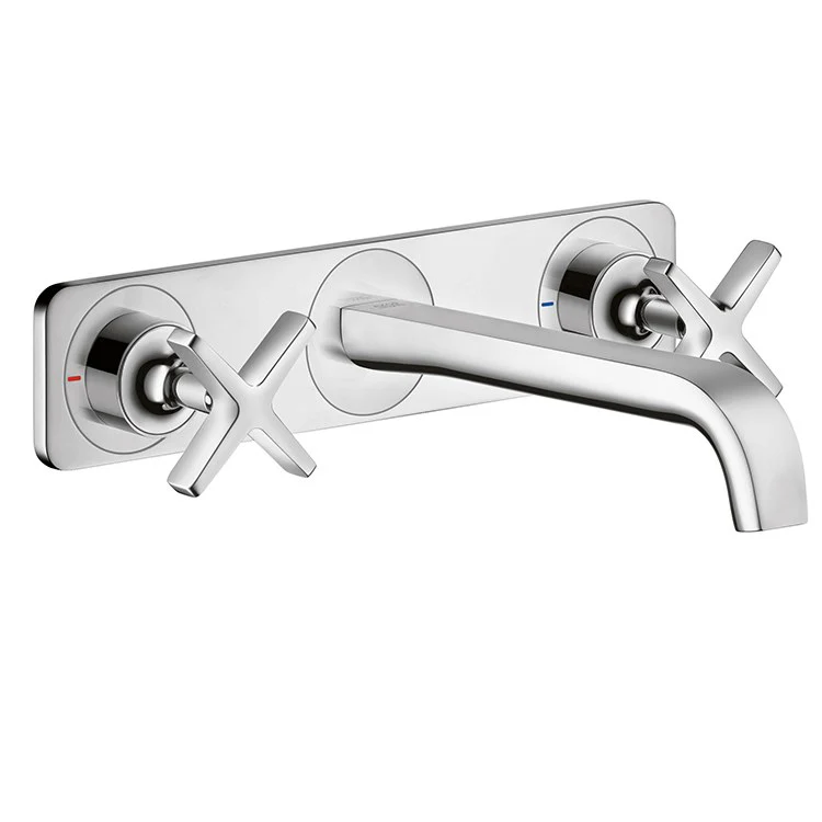 AXOR Citterio E Two Handle Wall-Mount Widespread Bathroom Faucet with Base Plate - Frankwebs