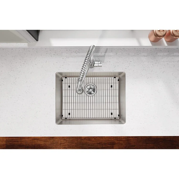 Sink Grid Bottom Grid 19.5 x 14 Inch Polished Stainless Steel for Bowls with Rear Center Drain Opening - Frankwebs