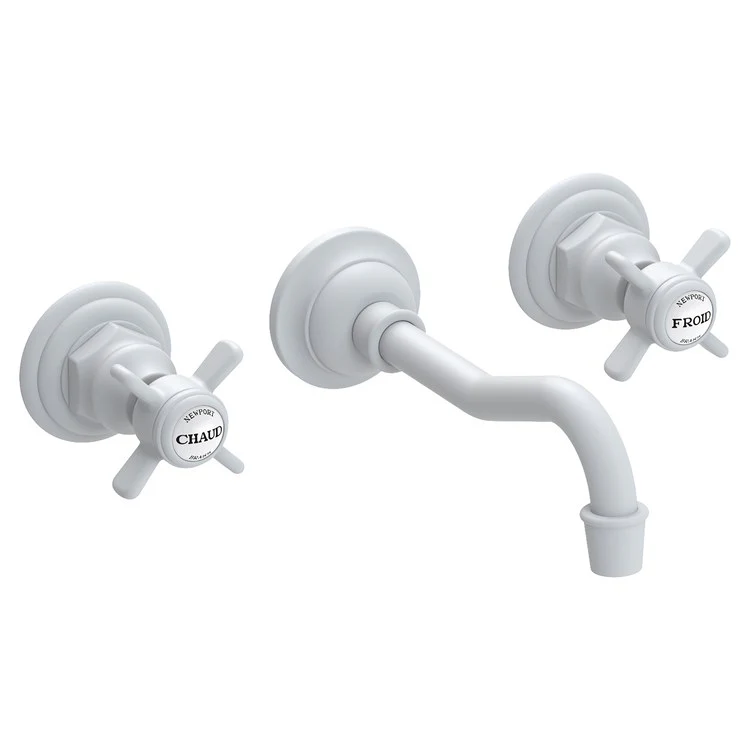 Lavatory Faucet Fairfield Wall Mount 8 Inch Spread 2 Cross ADA WaterSense Satin Gold PVD 1.2 Gallons per Minute Less Drain 3 Hole - Frankwebs