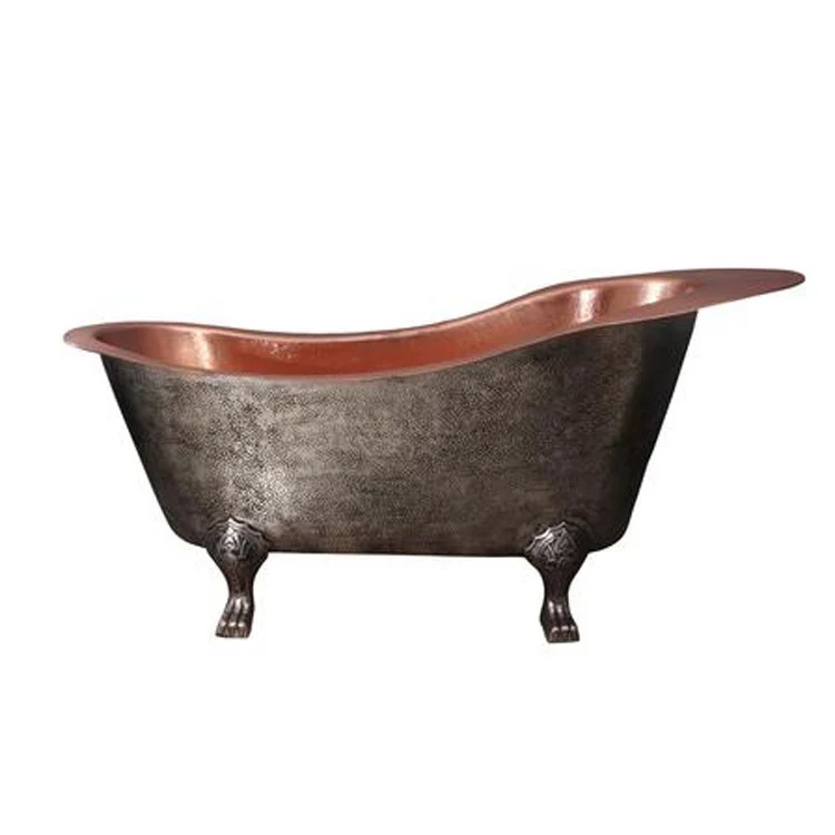 Freestanding Tub Naples 73 Inch Slipper Oval Antique Copper Tub Feet No Faucet Holes Left Overflow - Frankwebs