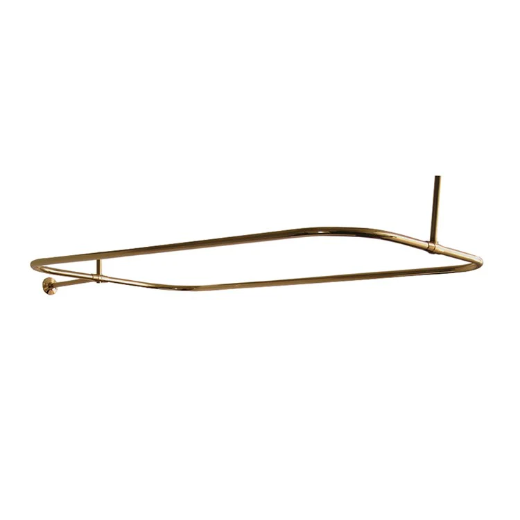 Shower Rod Rectangular Polished Brass 48 x 24 Inch Brass - Frankwebs