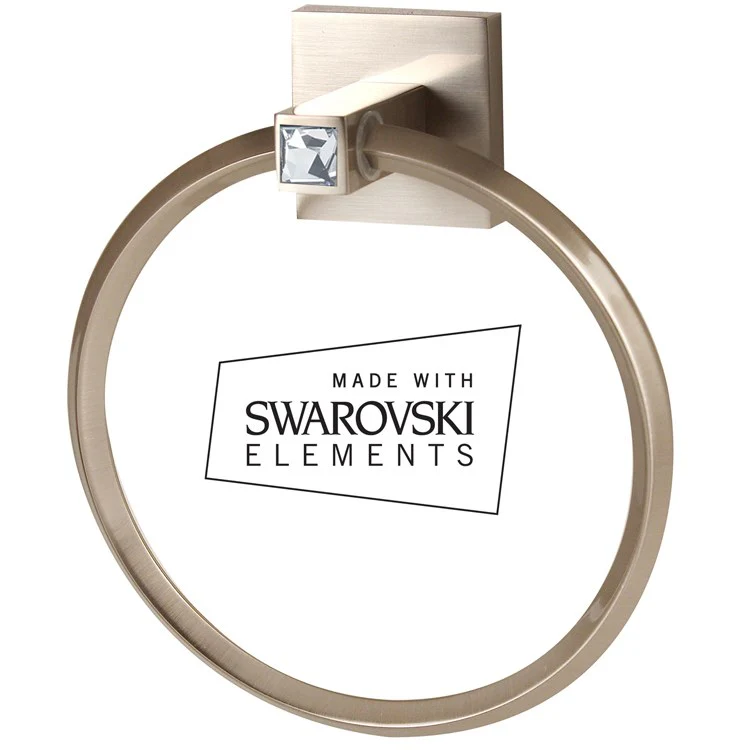 Towel Ring Contemporary II Crystal Bath 6 Inch Satin Nickel Brass 2-3/8 Inch - Frankwebs
