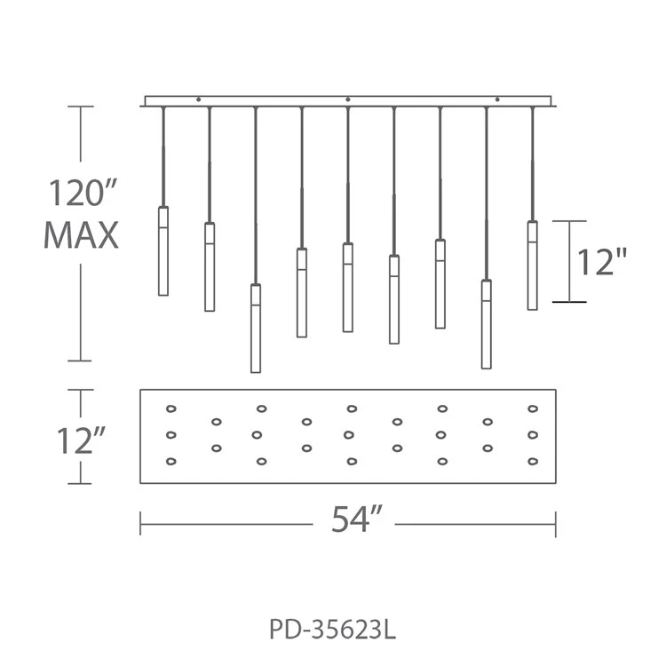 Magic 23-Light LED Linear Chandelier 3000K - Frankwebs