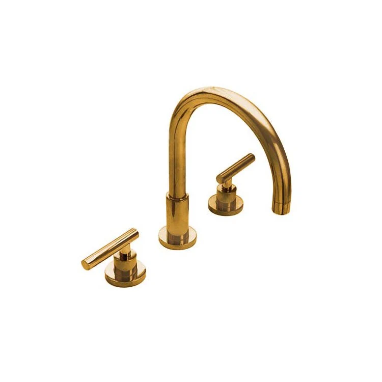Roman Tub Trim East Linear Deck Mount 2 Lever French Gold PVD ADA 8 to 20 Inch Spread - Frankwebs