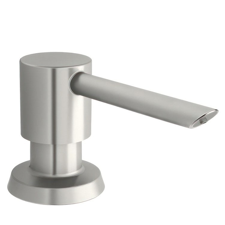 Soap Dispenser Lustrous Steel Plastic Brass Plunger Dispenser 2-5/8 Inch - Frankwebs