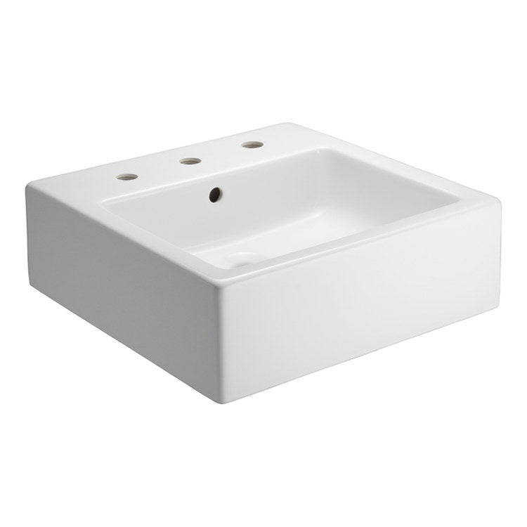 Vessel Patricia Square 6 Inch Centerset 20 Inch White Fireclay - Frankwebs