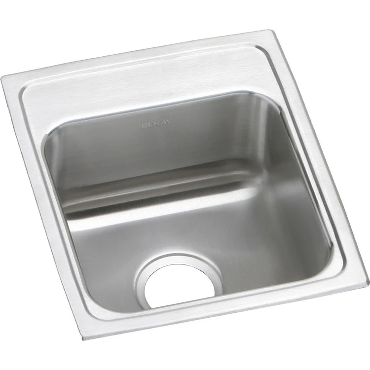 Kitchen Sink Lustertone Classic 15 x 17.5 Inch Single Bowl ADA Lustrous Satin Drop-In Square Drain Location Center Depth 6 Inch Bottom Only Pads - Frankwebs