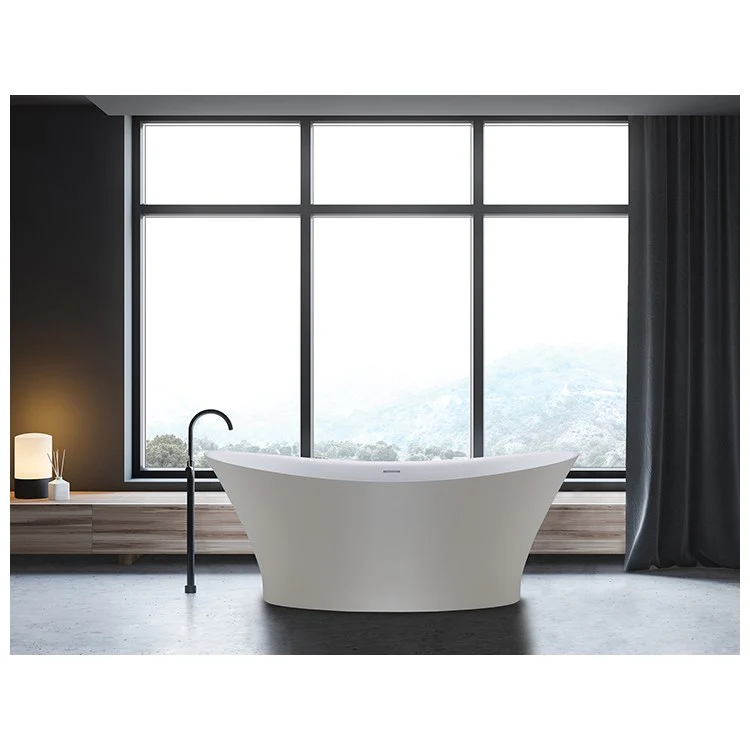 Air Tub Mallory 66 x 35 Inch Freestanding Air Bath Center White Matte Oval Sculpturestone 79 Gallons 26-1/2 Inch - Frankwebs