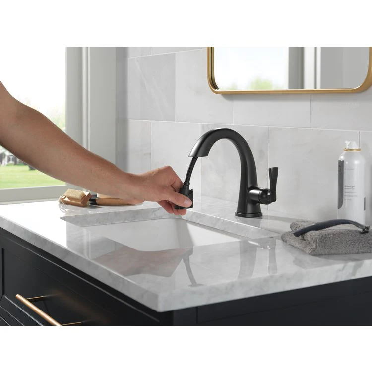 Lavatory Faucet Stryke 1 Lever ADA WaterSense Matte Black Pull Down 1.2 Gallons per Minute - Frankwebs