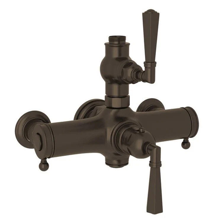 Thermostatic Valve Palladian Exposed with Volume and Temperature Control 2 Lever Satin Nickel - Frankwebs