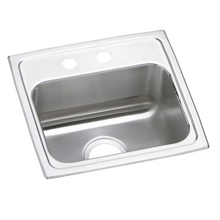 Kitchen Sink Lustertone Classic 17 x 16 Inch Single Bowl 2 Hole ADA Lustrous Satin Drop-In Rectangle Drain Location Center Depth 5 Inch Bottom Only Pads - Frankwebs