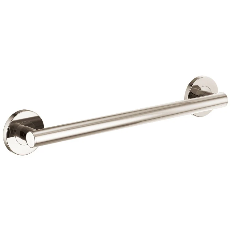 Grab Bar 18 Inch European Round Brilliance Luxe Nickel ADA Concealed Mount Metal - Frankwebs