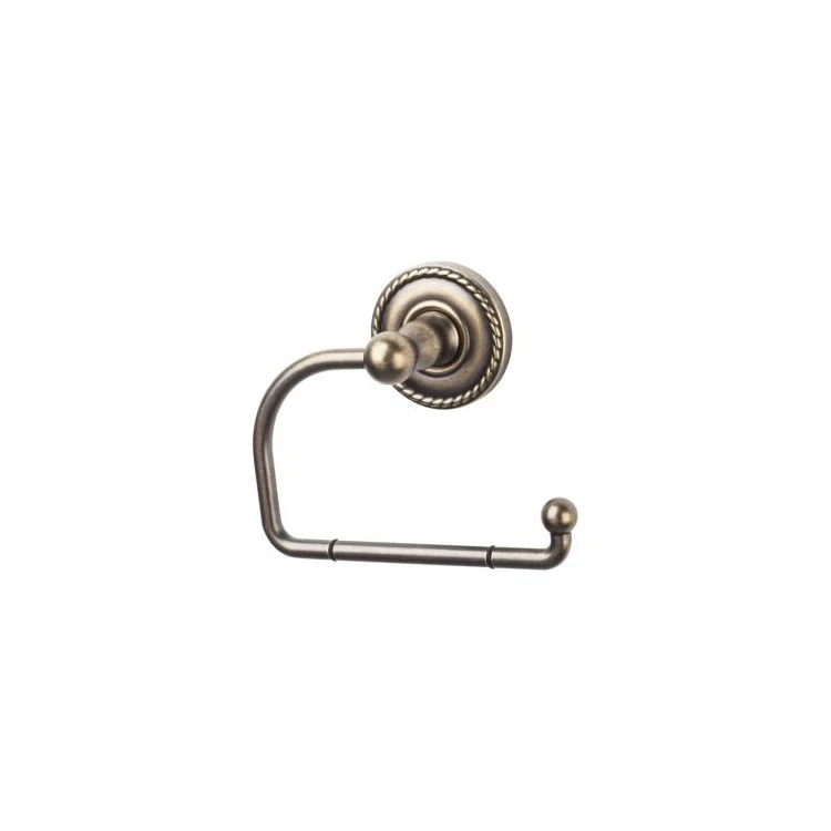 Edwardian Open Post Toilet Paper Holder with Rope Backplate - Brushed Satin Nickel - Frankwebs