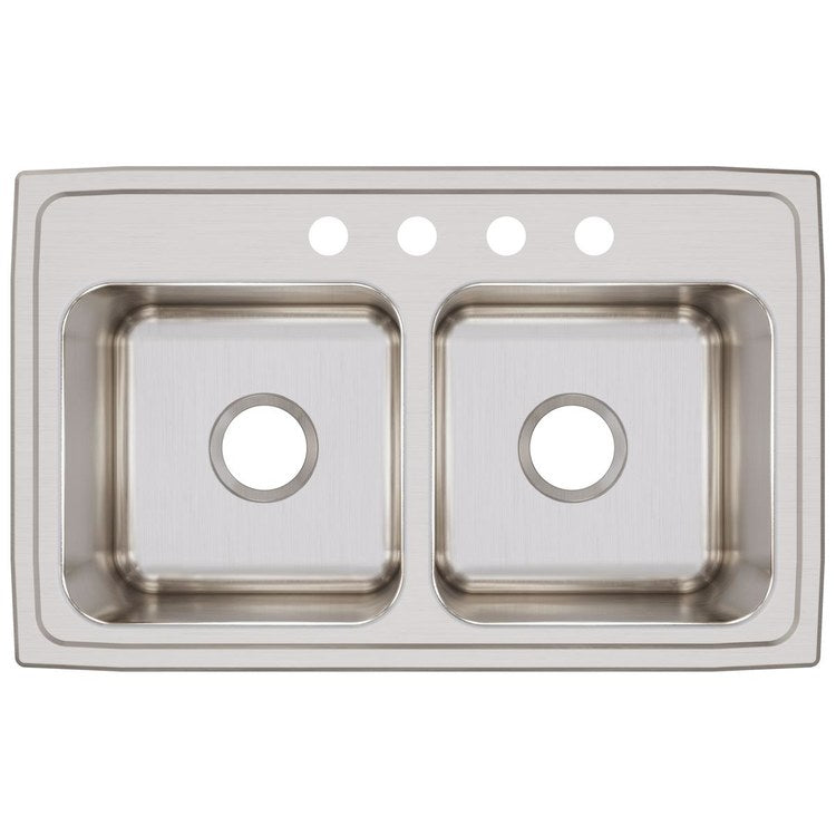 Kitchen Sink Lustertone Classic 29 x 18 Inch Double Bowl Equal 4 Hole Lustertone Classic Top Mount - Frankwebs