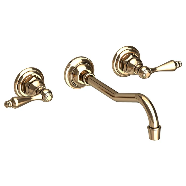 Lavatory Faucet Chesterfield Wall Mount 8 Inch Spread 2 Lever ADA WaterSense Satin Bronze PVD 1.2 Gallons Per Minute Brass Less Drain Spout Reach 9-3/4 Inch - Frankwebs