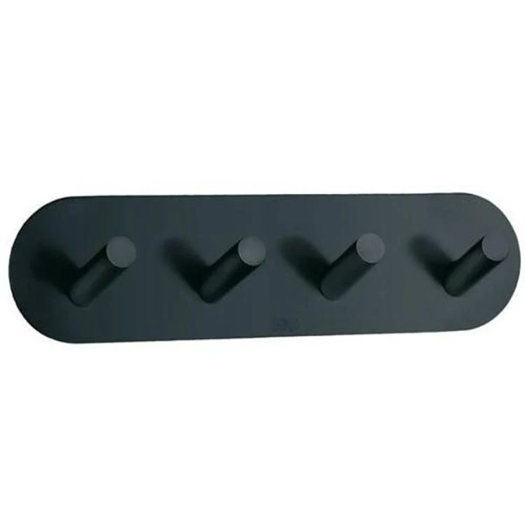 Coat Rack 4 Hook 1-1/4 x 7 x 1-7/8 Inch Black Stainless Steel - Frankwebs