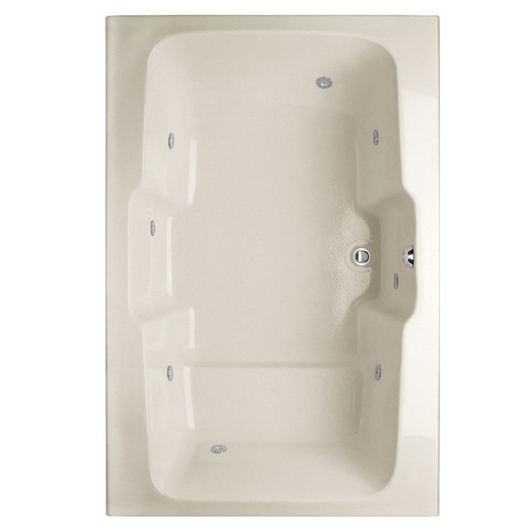 Combination Tub Designer Collection Victoria 73 x 48 x 24 Inch Drop-In Center Drain Bone Rectangle - Frankwebs
