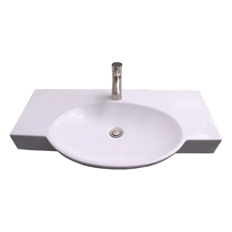Lavatory Sink Waveland Wall Hung 34 Inch Oval White - Frankwebs