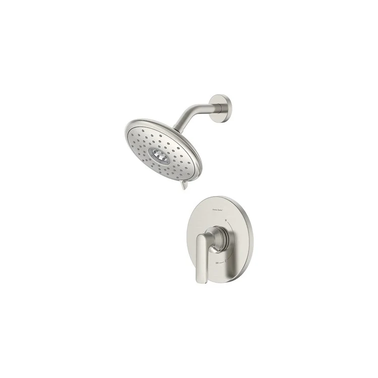 Shower Trim Aspirations 1 Lever Brushed Nickel WaterSense Includes 1.8 GPM Single Function Shower Head/Double Ceramic Disks Pressure Balance Cartridge Brass - Frankwebs
