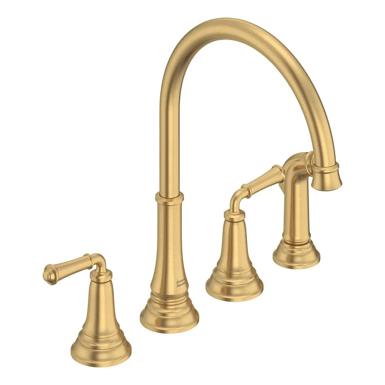 Kitchen Faucet Delancey Widespread 8 Inch Spread 2 Lever ADA CALGreen/CEC Brushed Cool Sunrise High Arc Swivel Spout 4 Hole 1.5 Gallons per Minute - Frankwebs