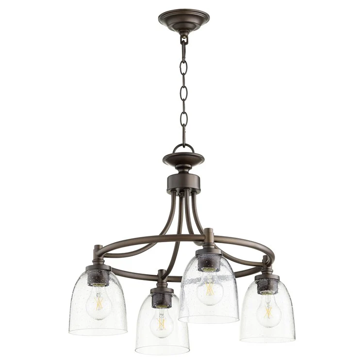 Rossington Four-Light Chandelier with Clear Seeded Glass Shades - Frankwebs