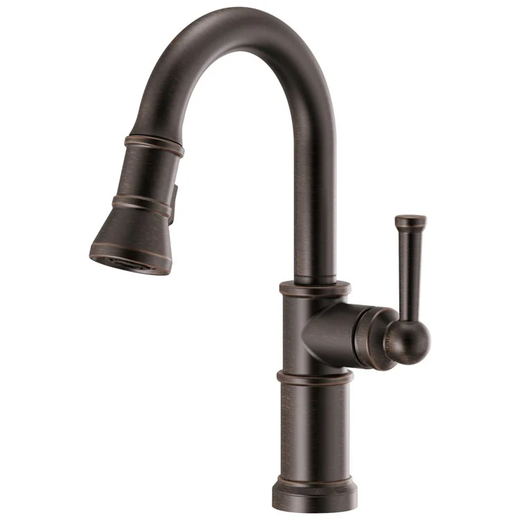 Prep Faucet Artesso 1 Lever ADA Brilliance Polished Nickel Pull Down 2 Function Wand Aerated Stream/Spray 360 Degree Swivel - Frankwebs
