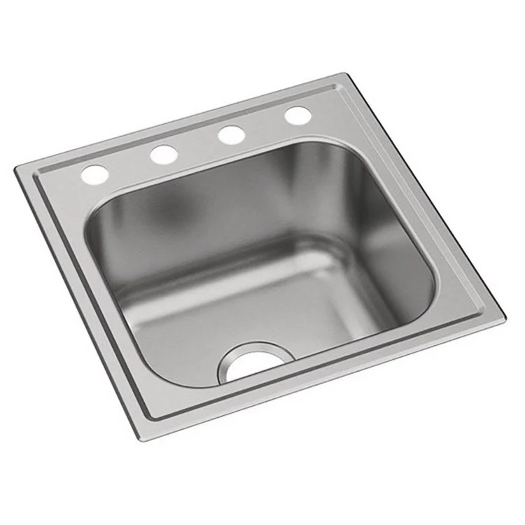 Laundry Sink Dayton Premium 25 x 22 Inch Single Bowl OS4 Hole Premium Highlighted Satin Drop-In - Frankwebs