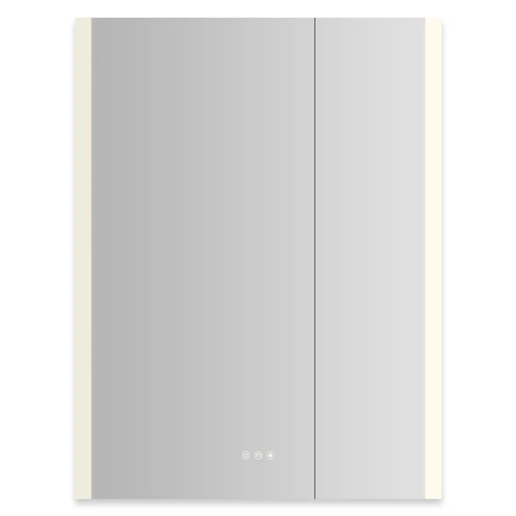 Medicine Cabinet AIO 30 x 40 Inch with Vertical Edge Lighting 2 Doors Triple Mirror Left Hinge - Frankwebs