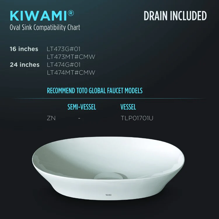 Vessel Kiwami Renesse Oval Lavatory Clean Matte White Vitreous China 15-3/4 x 10-1/4 x 3-1/8 Inch ADA - Frankwebs