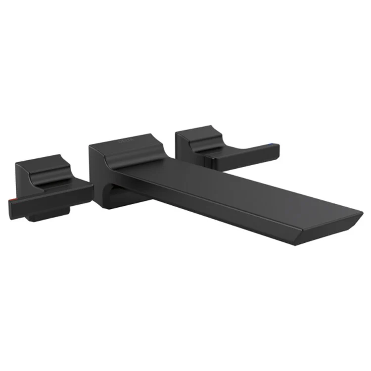 Tub Filler Trim Pivotal Wall Mount 2 Lever Lumicoat Black Stainless ADA 8 Inch Spread - Frankwebs