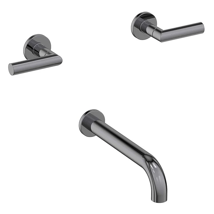 Tub Filler Trim Pavani Wall Mount 2 Lever Antique Nickel ADA 7-7/8 Inch Spread - Frankwebs