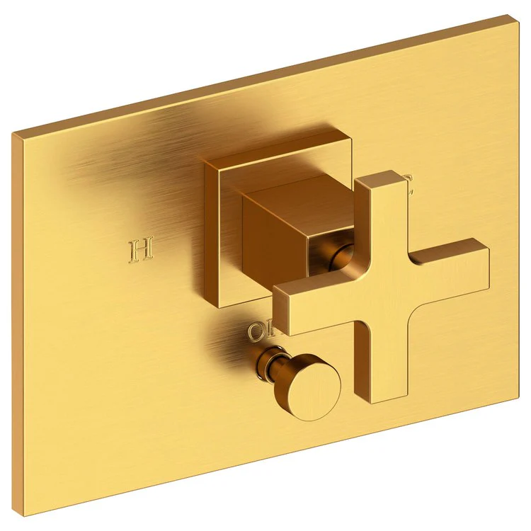 Secant Pressure Balance Tub/Shower Valve Trim Only with Cross Handle - Satin Bronze PVD - Frankwebs
