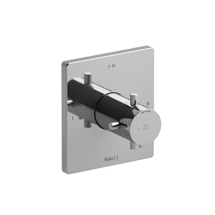 Thermostatic and Pressure Balance Valve Trim Pallace 1/2 Inch Rectangular 2-Way 3 Function 1 Cross Chrome - Frankwebs