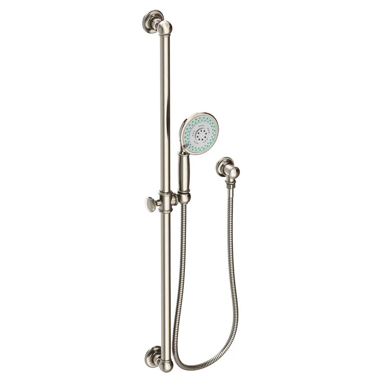 Handshower Set Tub and Shower Slidebar with Wheel Handle Polished Brass Uncoated Living 3 Function 1.8 Gallons per Minute - Frankwebs