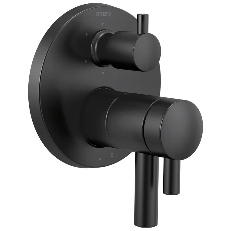 Thermostatic Trim Odin TempAssure with 6 Function Diverter 3 Lever Matte Black ADA Metal - Frankwebs