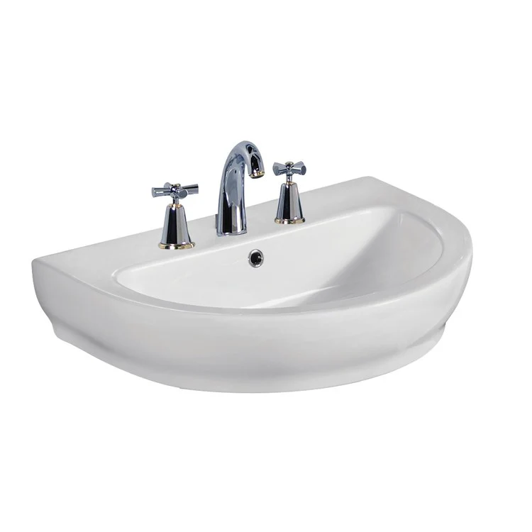 Lavatory Sink Harmony 650 Wall Hung 25-5/8 Inch 8 Inch Spread White - Frankwebs
