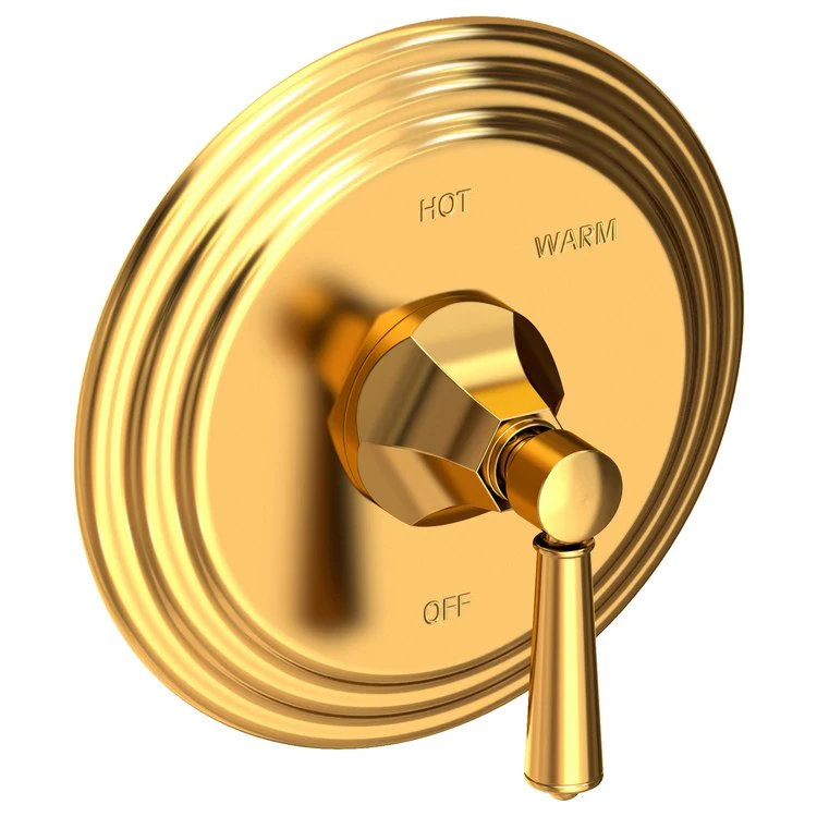 Pressure Balance Valve Trim Metropole Round 1 Lever Aged Brass ADA Depth 3-3/7 Inch - Frankwebs