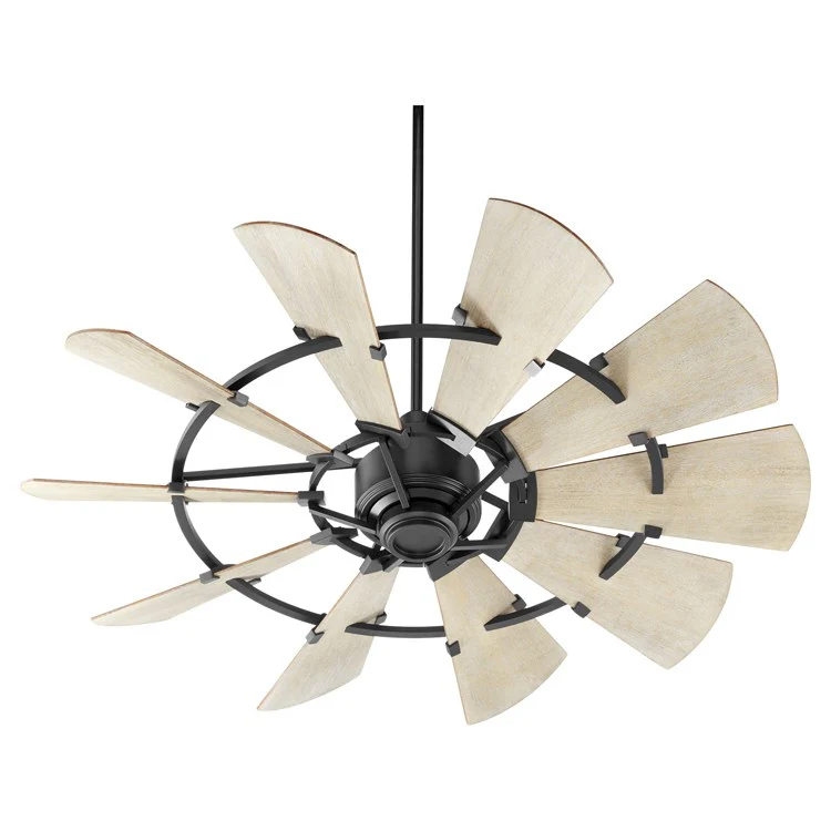 Ceiling Fan Windmill 6 Speed with Wall Control 52 Inch Oiled Bronze 10 Blade Weathered Oak - Frankwebs