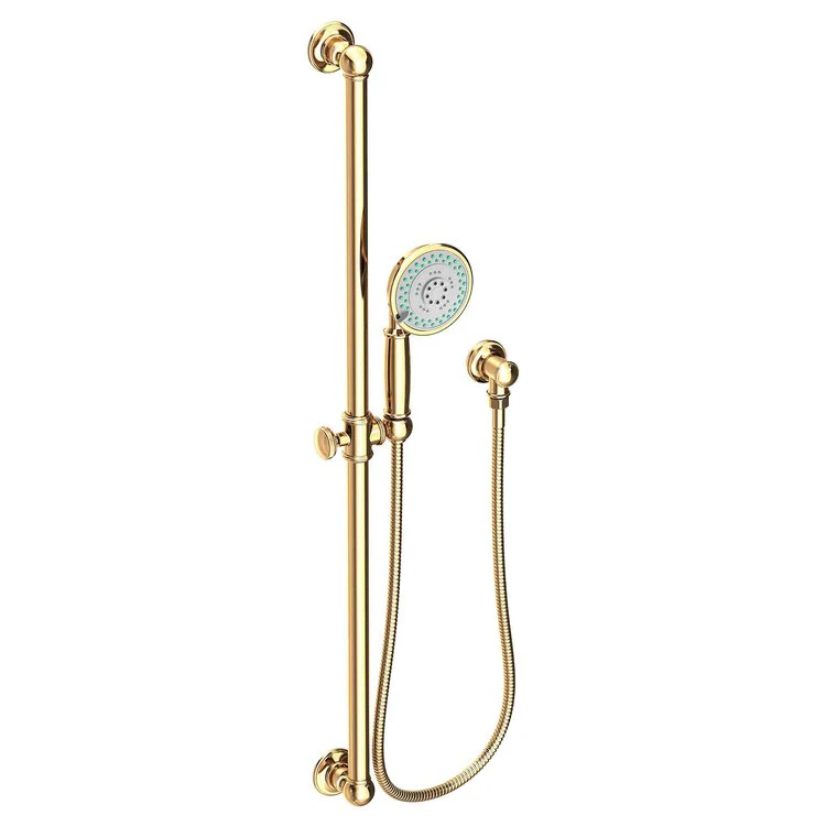 Handshower Set Tub and Shower Slidebar with Wheel Handle Polished Brass Uncoated Living 3 Function 1.8 Gallons per Minute - Frankwebs