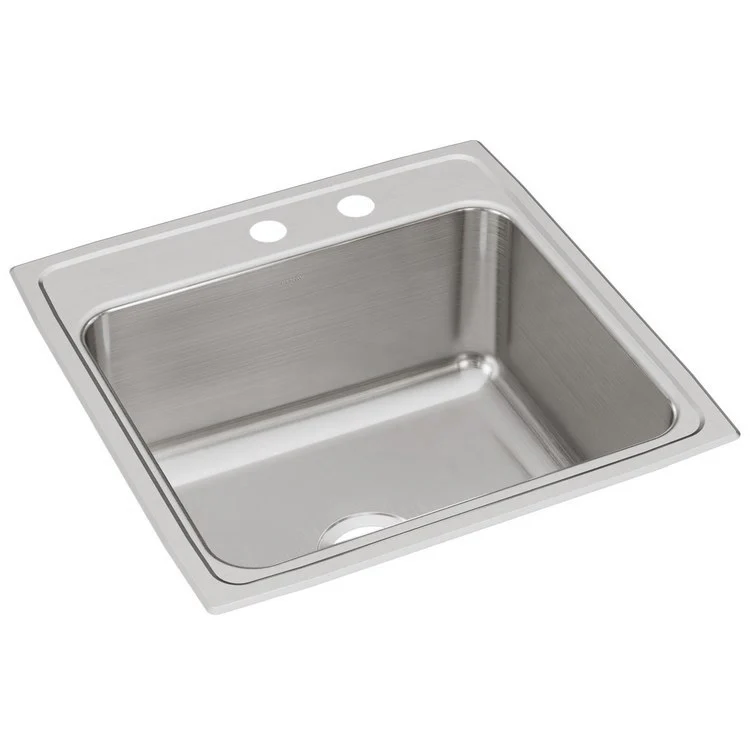 Kitchen Sink Lustertone Classic 22 x 22 Inch Single Bowl MR2 Hole Lustrous Satin Drop-In 10-1/8 Inch - Frankwebs