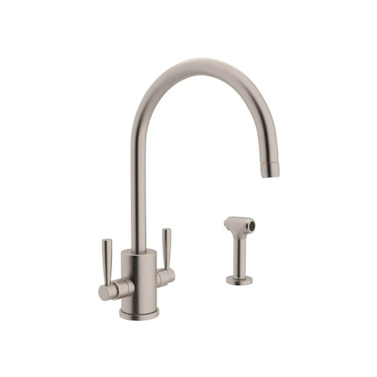 Kitchen Faucet Holborn Round Body 2 Lever English Bronze C-Spout 1.8 Gallons per Minute - Frankwebs