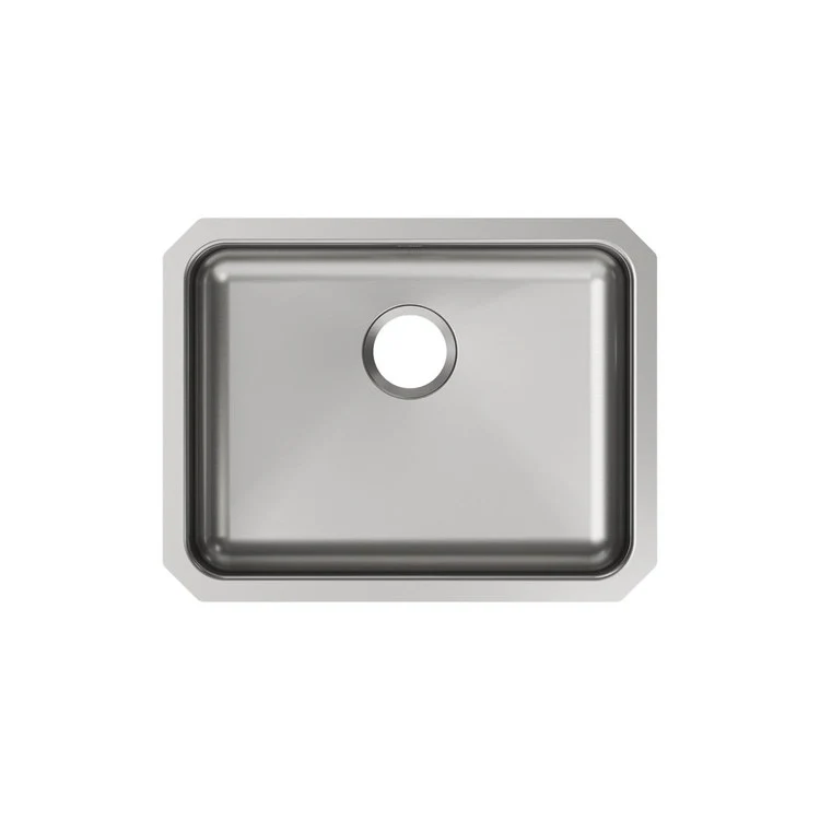 Kitchen Sink Lustertone Classic 23.5 x 18.25 Inch Single Bowl ADA Lustrous Satin Undermount Rectangle Drain Location Rear Center Depth 5-3/8 Inch Bottom Only Pads - Frankwebs