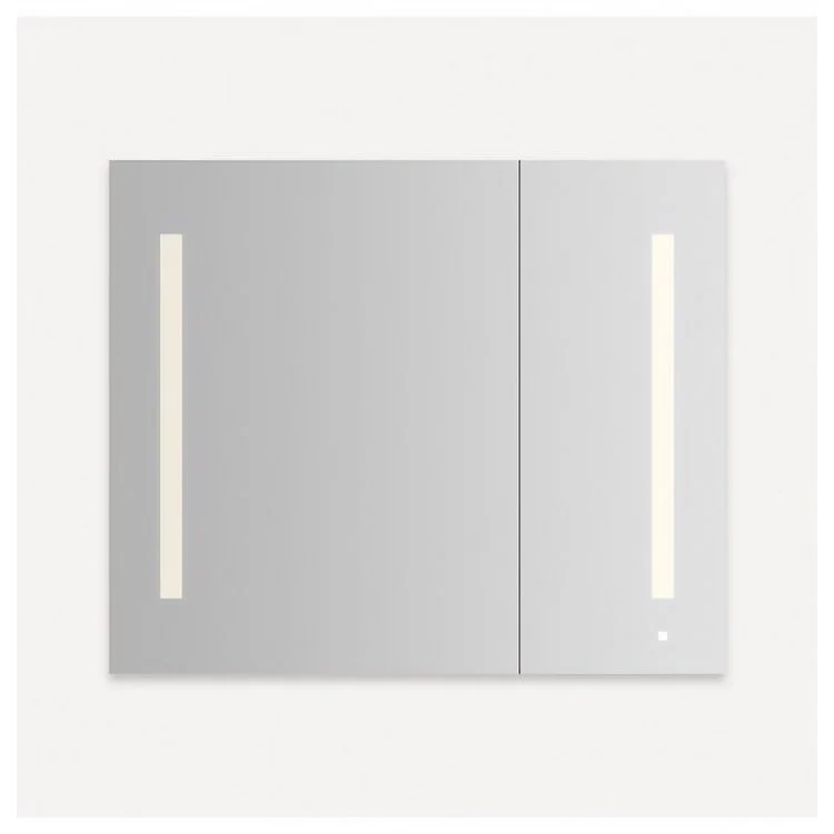 Medicine Cabinet AiO 36W x 30H x 4D Inch 2 Doors Mirror Flat Top Aluminum Yes Left Hand Side Recessed/Surface Warm White LUM Lighting 2700 Kelvin - Frankwebs
