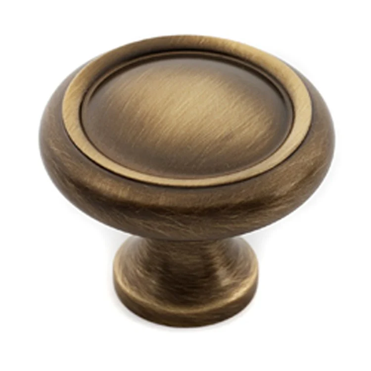 Knob V Collection Round Unlacquered Brass Brass 1-1/4 Inch 1-1/4 Inch 3/4 Inch - Frankwebs