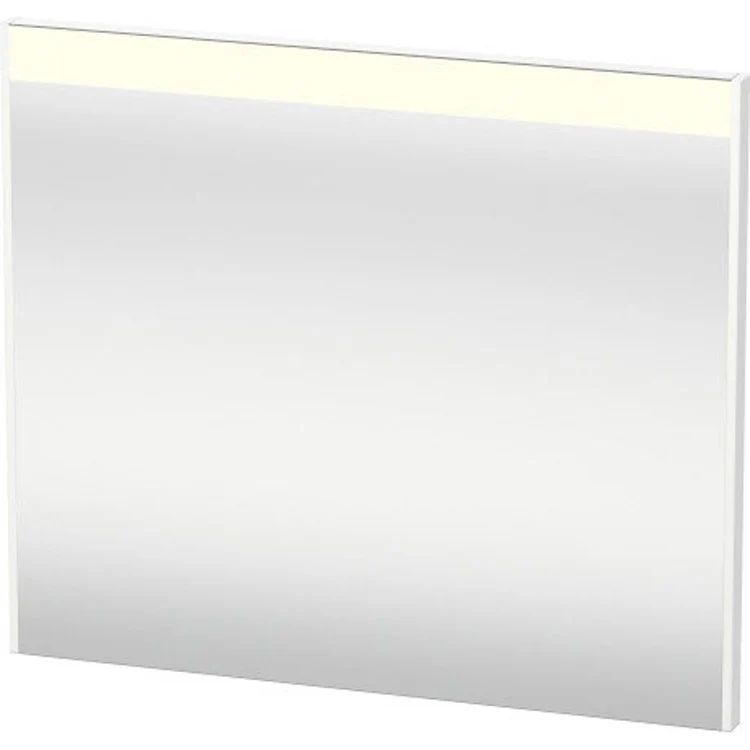 Mirror Brioso 27-1/2 x 32-1/4 Inch White High Gloss with Lighting Rectangle 1-3/8 Inch - Frankwebs