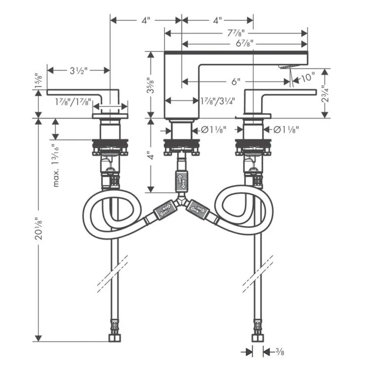 MyEdition 70 Two Handle Widespread Bathroom Faucet with Push Open Drain - Frankwebs