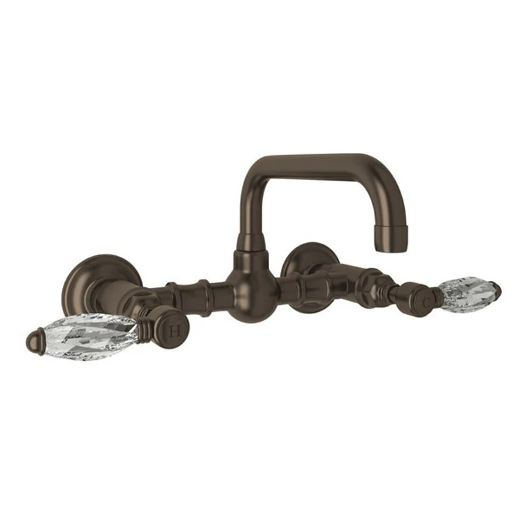 Lavatory Faucet Acqui Wall Mount 2 Swarovski Crystal Lever Tuscan Brass 1.2 Gallons per Minute 2 Holes - Frankwebs