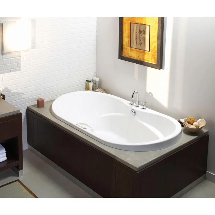 Tub Living 72 x 36 x 23-3/8 Inch Drop-in with Aerofeel Center White Acrylic - Frankwebs