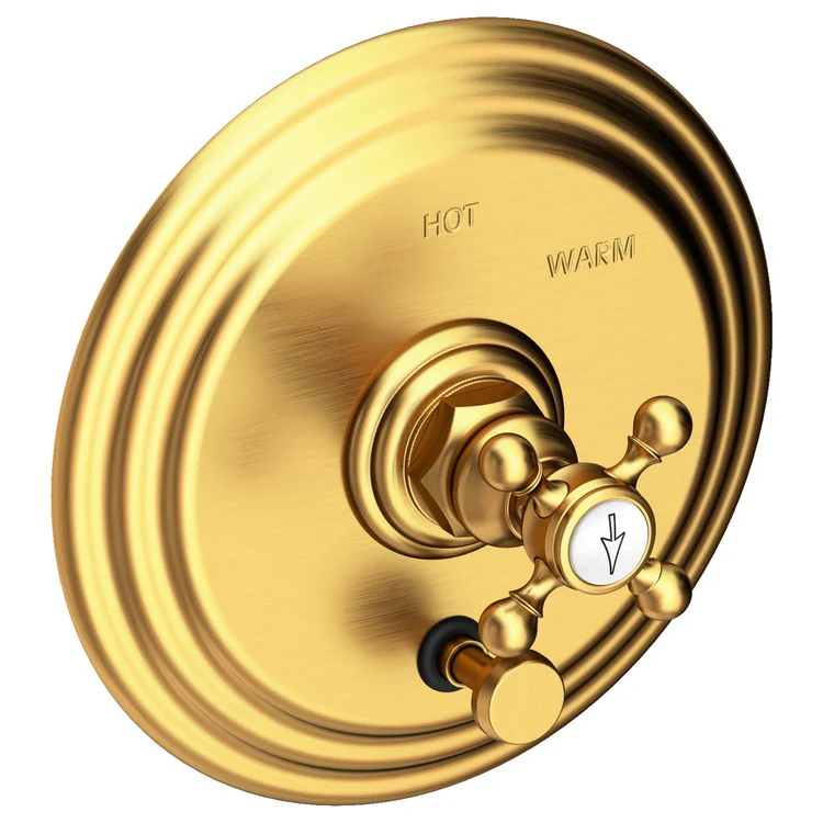 Astor Pressure Balance Tub/Shower Valve Trim Only with Cross Handle - Antique Brass - Frankwebs