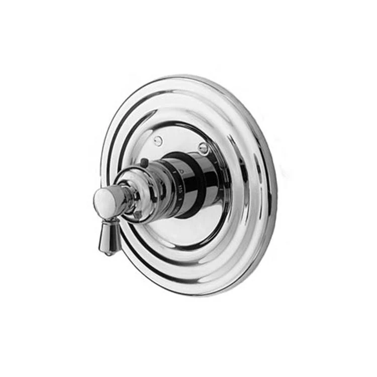 Thermostatic Trim Metropole Round Plate 1 Lever Polished Brass Uncoated Living ADA for Rough Valve 1-540 Face Plate and Temperature-Adjust Handle Brass - Frankwebs